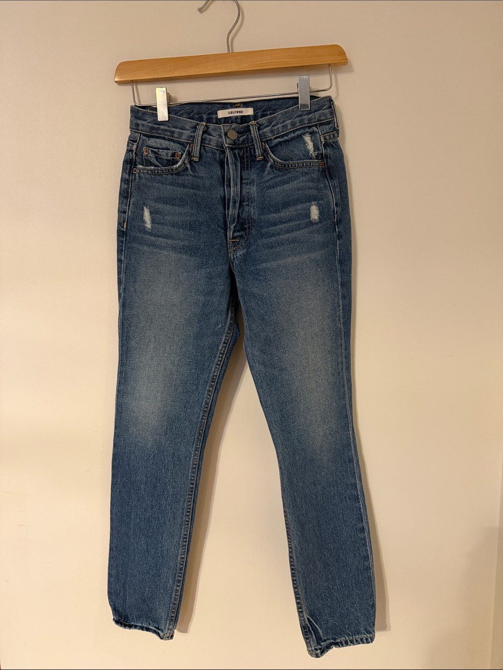 GRLFRND Karolina High Rise Skinny Jeans in Best You Ever Had Blue Denim Size 25